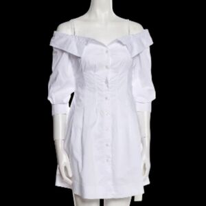 All In Favor LG Off White Button-Up Dress